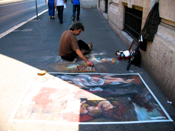 Chalk artist  rome Italy | www.4hourbodygirl.com