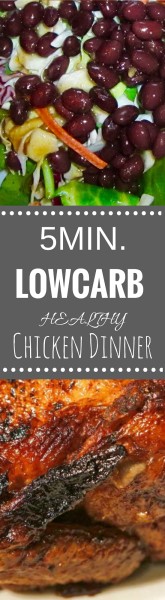 5Min. Healthy, Low Carb Chicken Dinner-roast chicken | www.4hourbodygirl.com