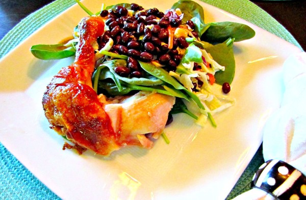 5Min. Healthy, Low Carb Chicken Dinner-roast chicken | www.4hourbodygirl.com