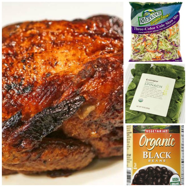 ingredients for 5Min. Healthy, Low Carb Chicken Dinner-roast chicken | www.4hourbodygirl.com