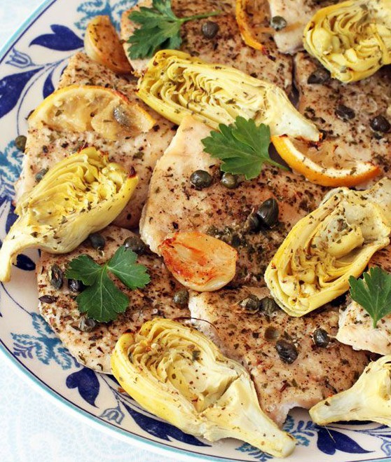 BAKED LEMON ARTICHOKE CHICKEN | www.4hourbodygirl.com